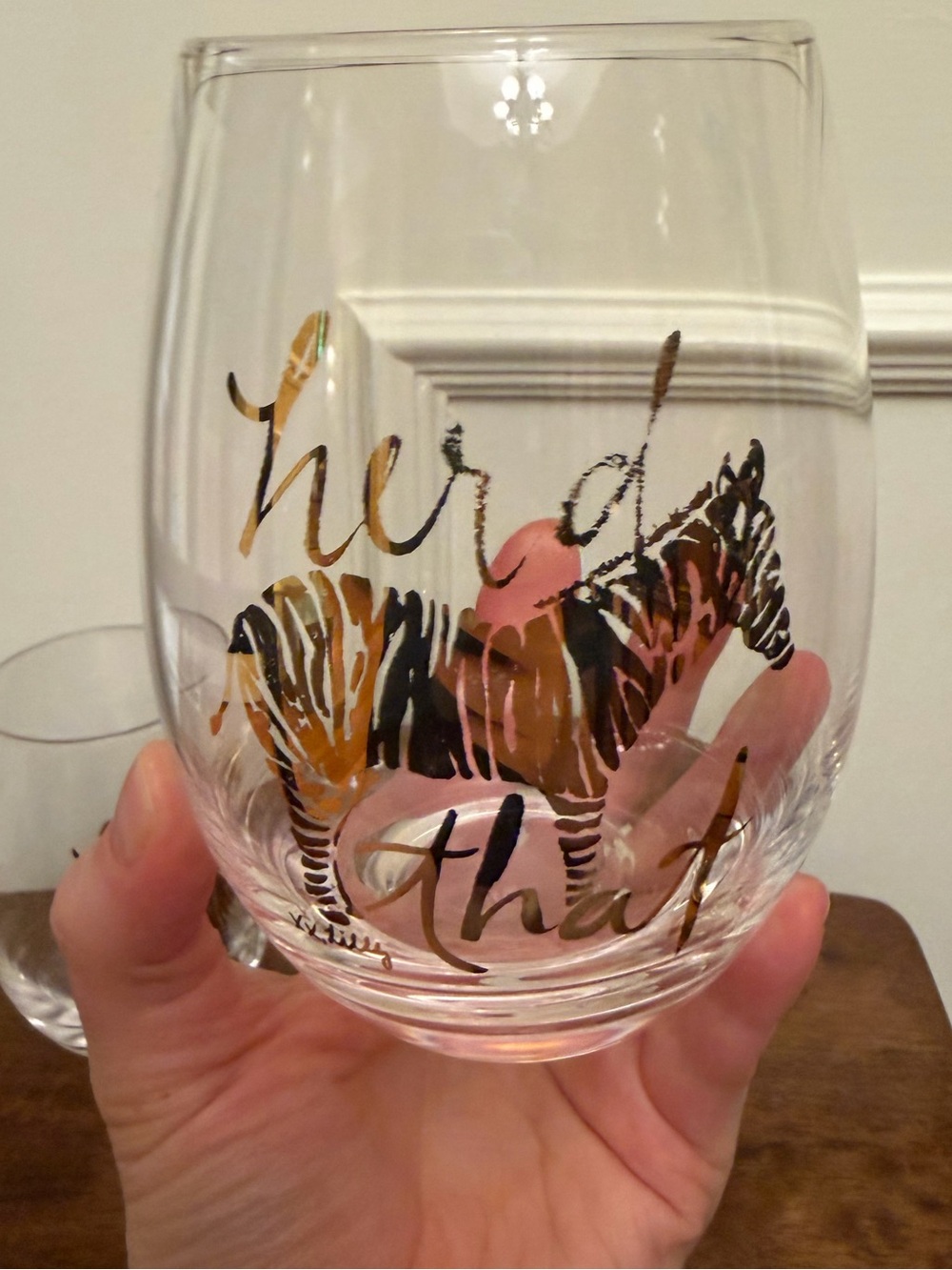 Lilly Pulitzer wine glasses “Herd That” - Picture 3 of 4